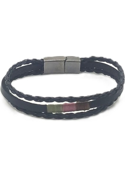 Unisex Mıknatıs Kilitli Deri Bileklik