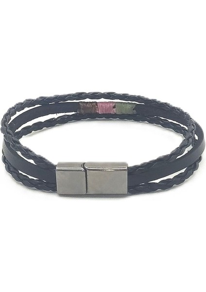 Unisex Mıknatıs Kilitli Deri Bileklik fiyatları