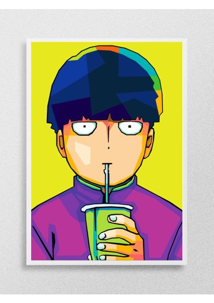 Mob Psycho 100 Pop Art Anime Poster Çerçevesiz Yüksek Kalite Anime Duvar Poster