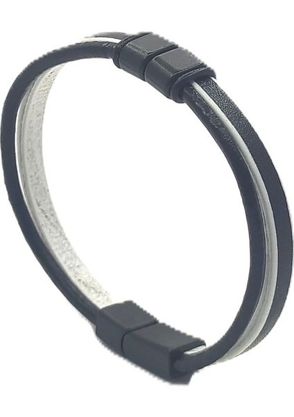 Unisex Mıknatıs Kilitli Deri Bileklik