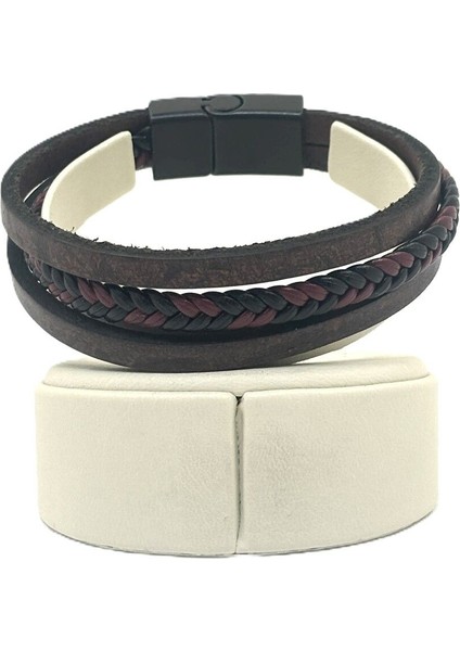 Unisex Mıknatıs Kilitli Deri Bileklik modelleri