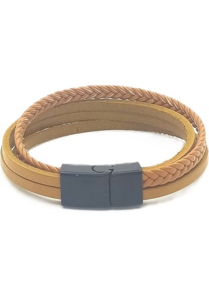 Unisex Mıknatıs Kilitli Deri Bileklik modelleri