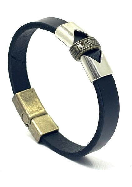 Unisex Mıknatıs Kilitli Deri Bileklik