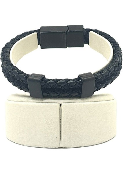 Unisex Mıknatıs Kilitli Deri Bileklik