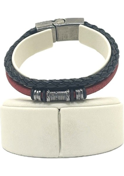 Unisex Mıknatıs Kilitli Deri Bileklik
