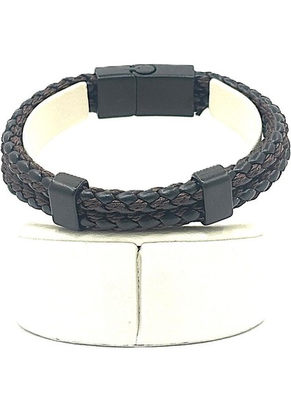 Unisex Mıknatıs Kilitli Deri Bileklik