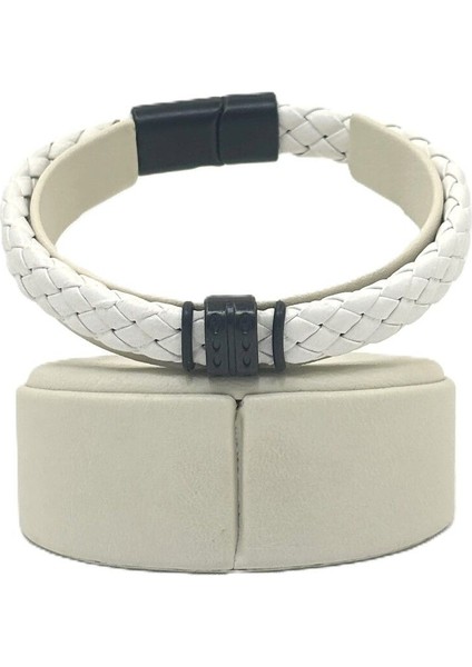 Unisex Mıknatıs Kilitli Deri Bileklik