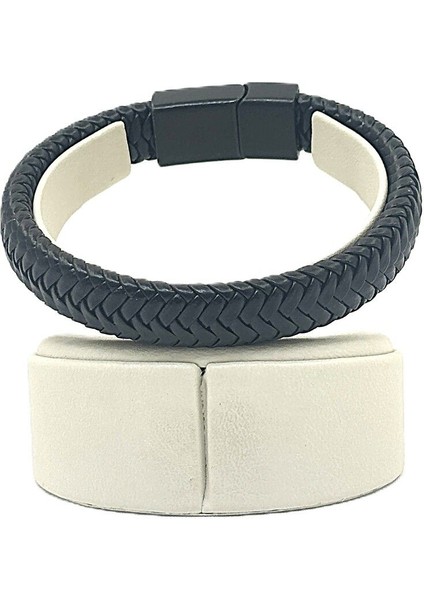 Unisex Mıknatıs Kilitli Deri Bileklik