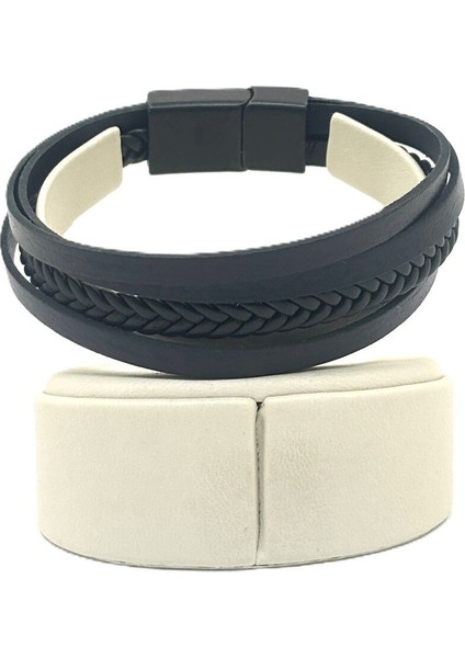 Unisex Mıknatıs Kilitli Deri Bileklik modelleri