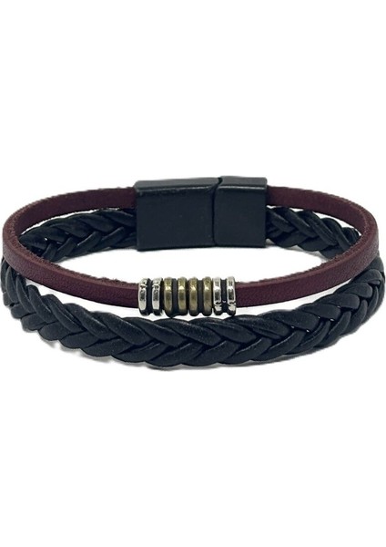 Unisex Mıknatıs Kilitli Deri Bileklik modelleri