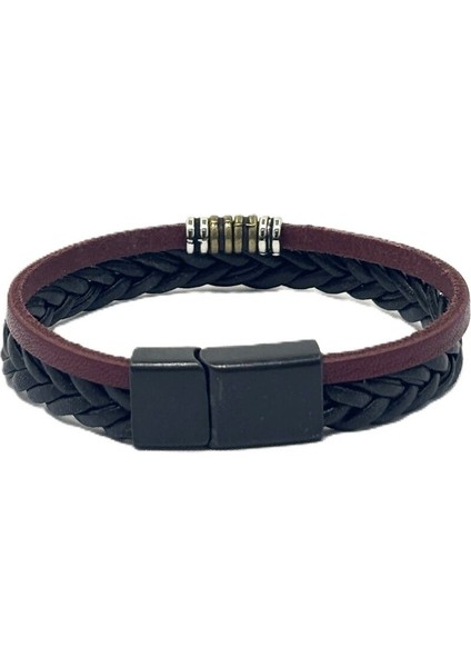 Unisex Mıknatıs Kilitli Deri Bileklik fırsatları