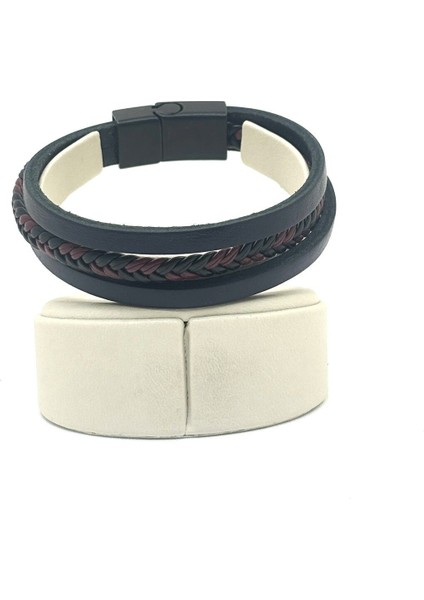 Unisex Mıknatıs Kilitli Deri Bileklik fiyatları