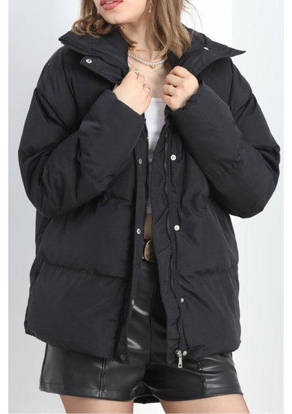 Ön Çıtçıtlı Şişme Mont Siyah - 3131.746.