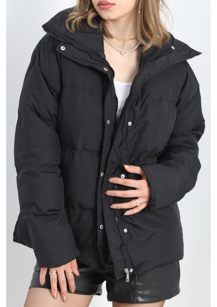 Ön Çıtçıtlı Şişme Mont Siyah - 3131.746.