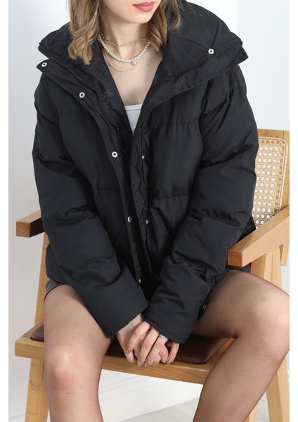 Ön Çıtçıtlı Şişme Mont Siyah - 3131.746.