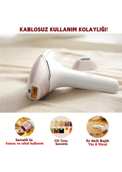 Senseıq ile Ipl Tüy Alma Epilasyon Cihazı, 2 (Yüz&vücut) Akıllı Başlık ile Kalıcı Çözüm, Kablosuz Kullanım Kolaylığı, Onerous Marka Hediyeler