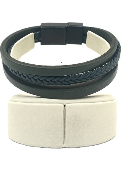 Unisex Mıknatıs Kilitli Deri Bileklik modelleri