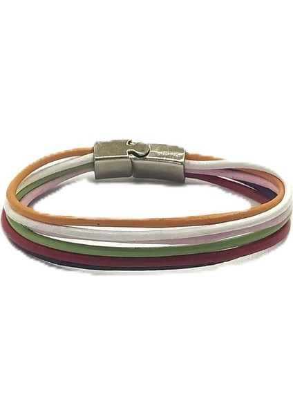 Unisex Mıknatıs Kilitli Deri Bileklik