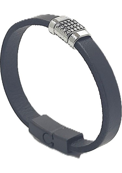 Unisex Mıknatıs Kilitli Deri Bileklik