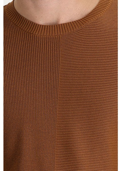 Bisiklet Yaka Slim Fit Dar Kesim Desenli Pamuklu Triko Kazak fırsatları