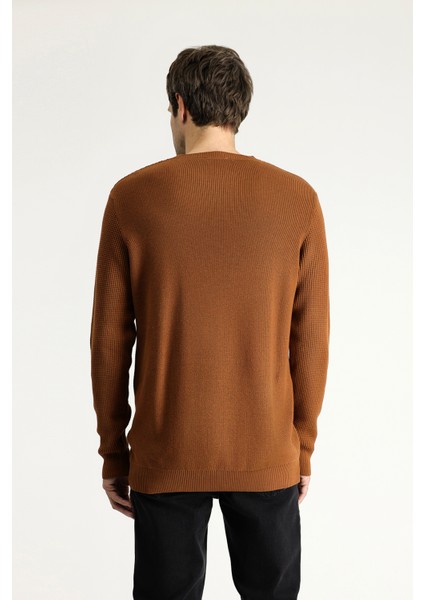 Bisiklet Yaka Slim Fit Dar Kesim Desenli Pamuklu Triko Kazak fırsatları