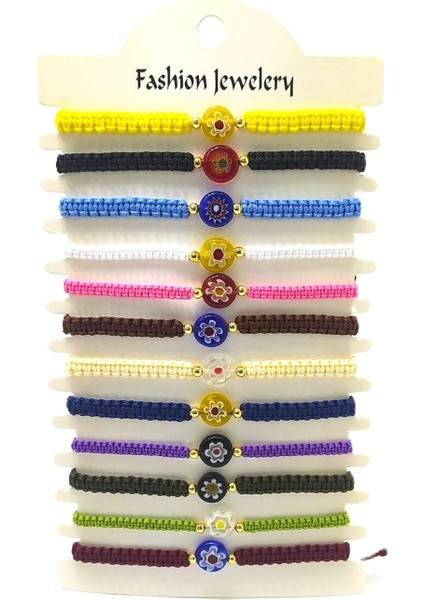 12’şerli Ayarlanabilir Ipli Unisex Bijuteri Bileklik Seti