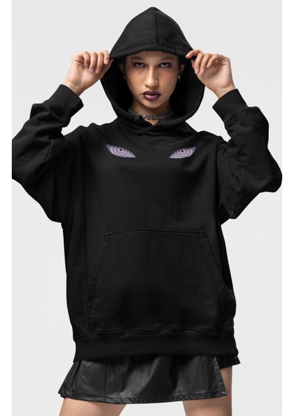 Naruto Uchiha Madara 2 Sırt Baskılı Kapüşonlu Sweatshirt