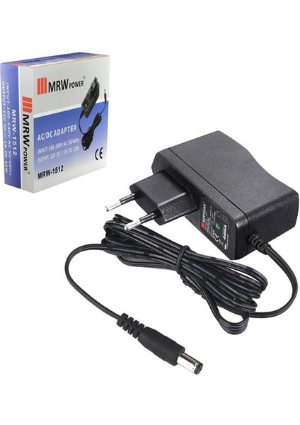 MRW-1512 Adaptör 12 Volt 1 Amper 5.5x2.5mm