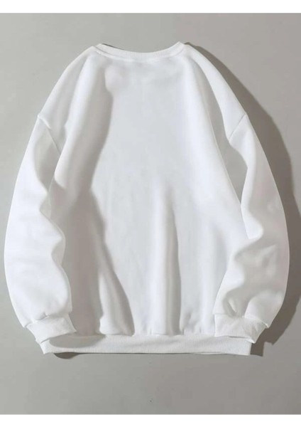 Kadın Beyaz 3iplik Oversize Baby Girl Baskılı Sweatshirt fiyatları
