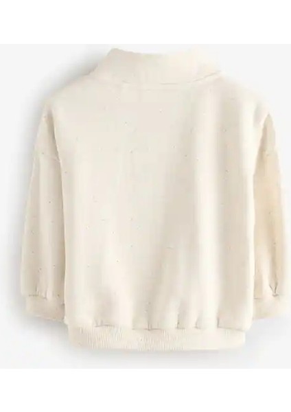 Yulaf Ezmesi - Yarım Fermuarlı Sweatshirt