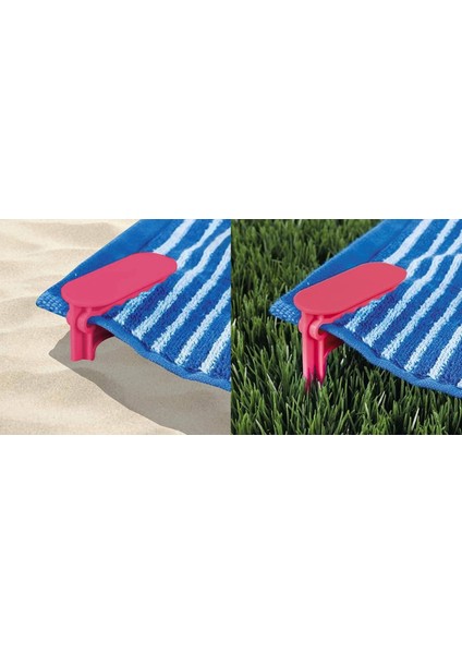 2'li Havlu Kazığı - Plaj Mandalı - Havlu Mandalı - Kazıklı Mandal - Havlu Sabitleyici - Beach Towel Holder - Plaj Kazığı 2 ADET