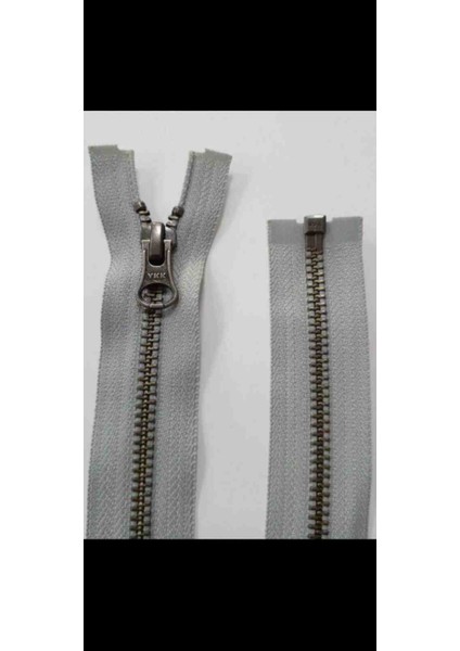 80 cm 1 Adet Eskitme Gümüş Diş Rengi 5 No Metal Ykk Separe Fermuar Açık Gri Renk