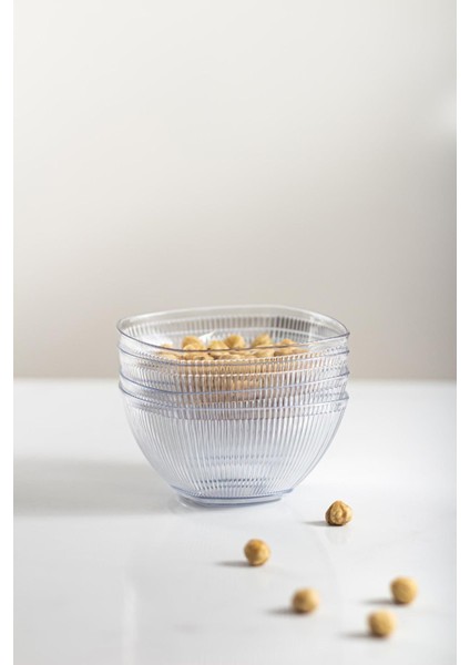 Akrilik Barok Şeffaf Kare 4'lü Küçük Kase Seti & Çerezlik & Sunumluk & Ikramlık (Cam Değildir) fırsatları