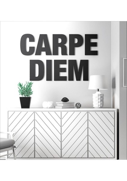Ahşap Siyah Carpe Dıem Yazılı Duvar Dekoru Salon Oturma Yatak Odası Için Lazer Kesim Mdf Tablo