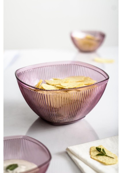 Akrilik Barok Mürdüm Orta Boy Kare Meyve & Salata Kasesi & Karıştırma Kabı / 1,5 Lt (Cam Değildir) fiyatları