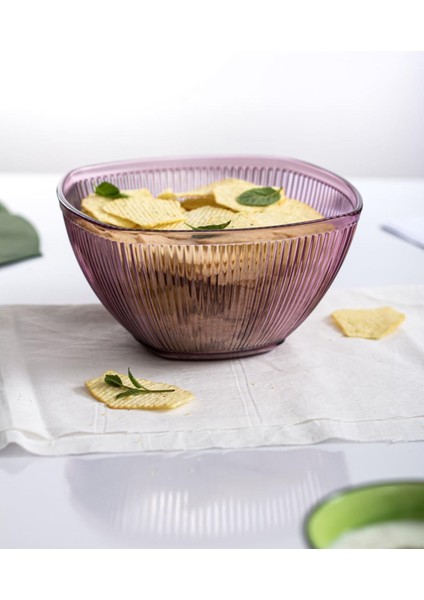 Akrilik Barok Mürdüm Orta Boy Kare Meyve & Salata Kasesi & Karıştırma Kabı / 1,5 Lt (Cam Değildir) fırsatları