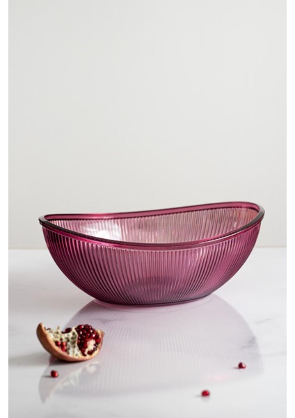 Akrilik Barok Mürdüm Büyük Oval Meyve & Salata Kasesi & Karıştırma Kabı / 3,3 Lt (Cam Değildir) fırsatları
