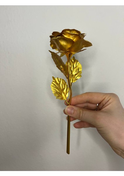 1 Adet Altın Varaklı Gül, Solmayan Gül, Yapay Gül, Sonsuzluk Gülü, Sevgililer Günü Hediyesi, Anneler Günü Hediyesi, Nişan Hediyesi, Düğün Hediyesi, Altın Gül