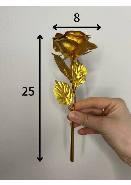 1 Adet Altın Varaklı Gül, Solmayan Gül, Yapay Gül, Sonsuzluk Gülü, Sevgililer Günü Hediyesi, Anneler Günü Hediyesi, Nişan Hediyesi, Düğün Hediyesi, Altın Gül