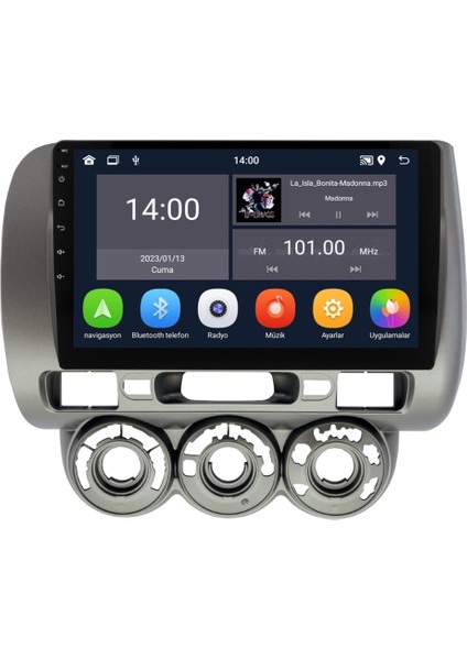 Honda Jazz City Android Multimedya Sistemi (2002-2008) 4+64 GB