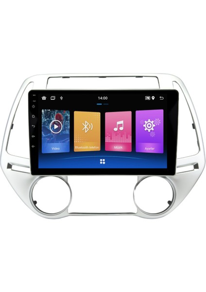 Hyundai I20 Android Multimedya Sistemi (2012-2014) 4+64 GB 2k QLED