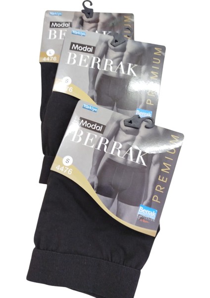 Erkek boxer 3'lü ekonomik paket penye pamuklu cotton modal siyah pamuk %47 modal %5 elasten BMB3-1