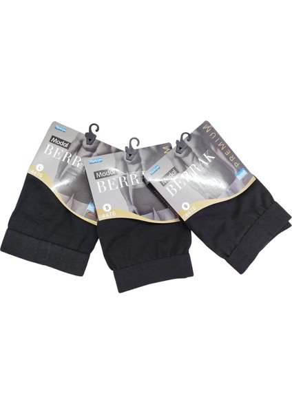 Erkek boxer 3'lü ekonomik paket penye pamuklu cotton modal siyah pamuk %47 modal %5 elasten BMB3-1