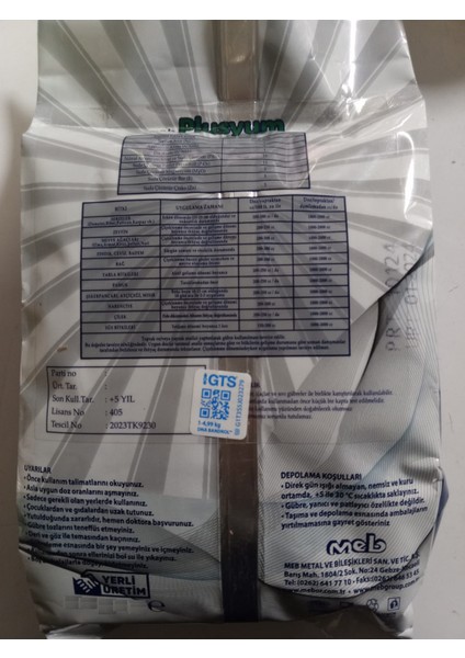 Mebor Plusyum 5 kg - 5-5-0+(5mgo)+5b+5zn Npk Gübresi