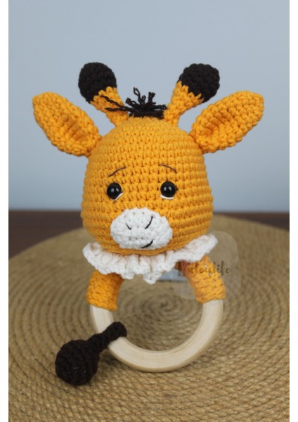 - Amigurumi Organik Zürafa Çıngırak Diş Kaşıyıcı