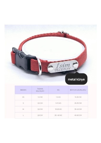 Ayarlanabilir Yavru, Mini ve Orta Irk Köpek Tasması, Köpek Tasma ve Künyesi, Sağlam Köpek Tasması 1,5cm