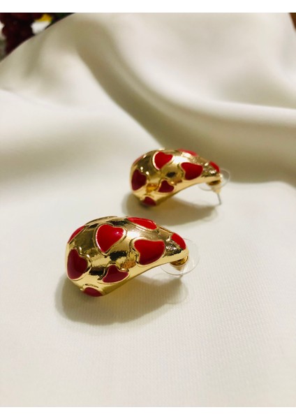 Gold Damla Küpe, Kalpli Gold Küpe
