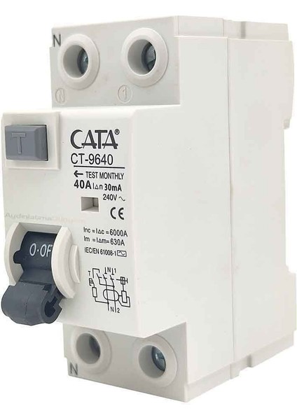 Monofaze Kaçak Akim Rölesi 1X40A 30MA CT-9640