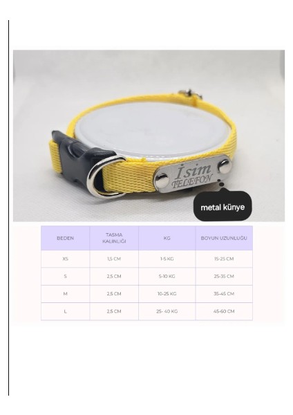 Ayarlanabilir Yavru, Mini ve Orta Irk Köpek Tasması, Köpek Tasma ve Künyesi, Sağlam Köpek Tasması 1,5cm