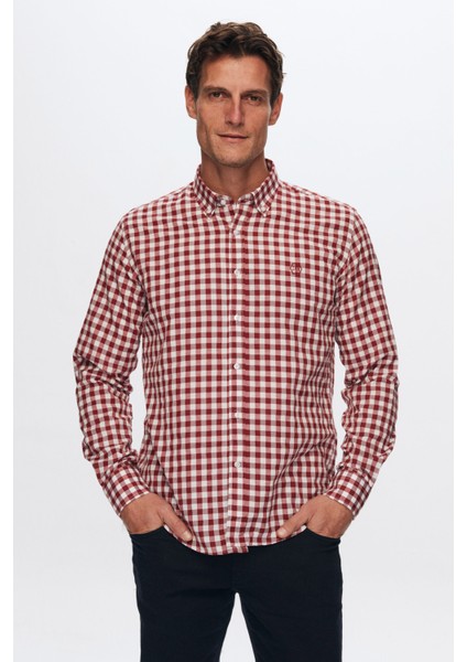 Ds Damat Slim Fit Bordo Pamuk Karışımlı 2'li Bisiklet Yaka Triko ve Gömlek fiyatları